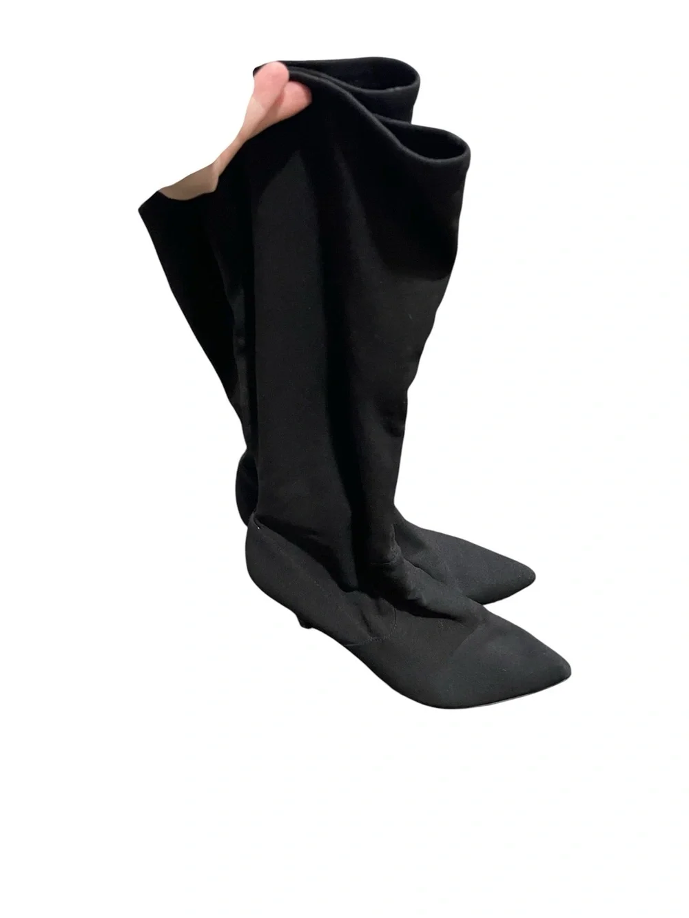 Ruby & Bloom Black Over-The-Knee Stretch Sock Boots Size 9